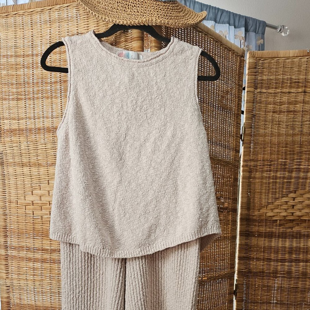 Free People Beach Adelaide Sweater Set Beige Small